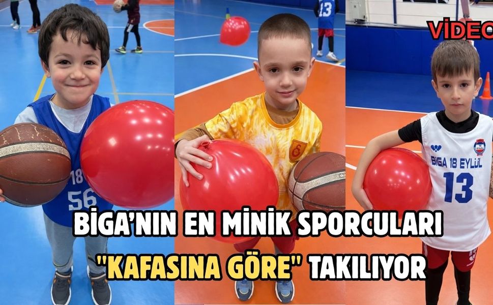Biga’nın en minik sporcuları "Kafasına göre" takılıyor