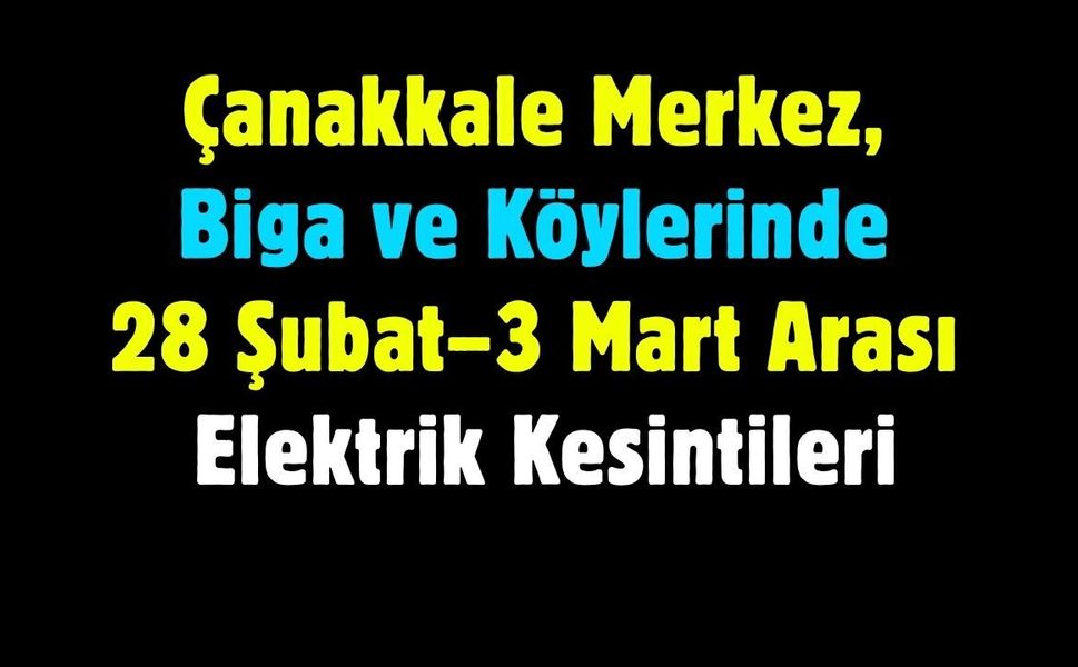 Çanakkale, Biga ve Köylerinde Geniş Çaplı Elektrik Kesintisi