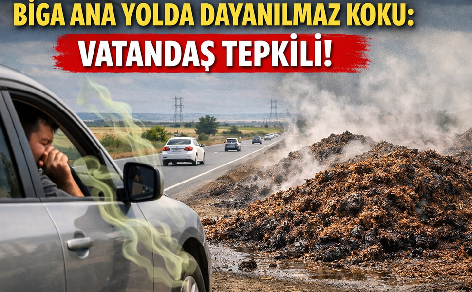 Biga Ana Yolda Dayanılmaz Koku: Vatandaş Tepkili