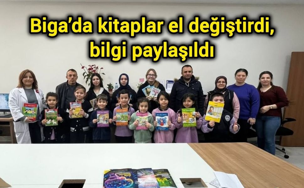 Biga’da kitaplar el değiştirdi, bilgi paylaşıldı