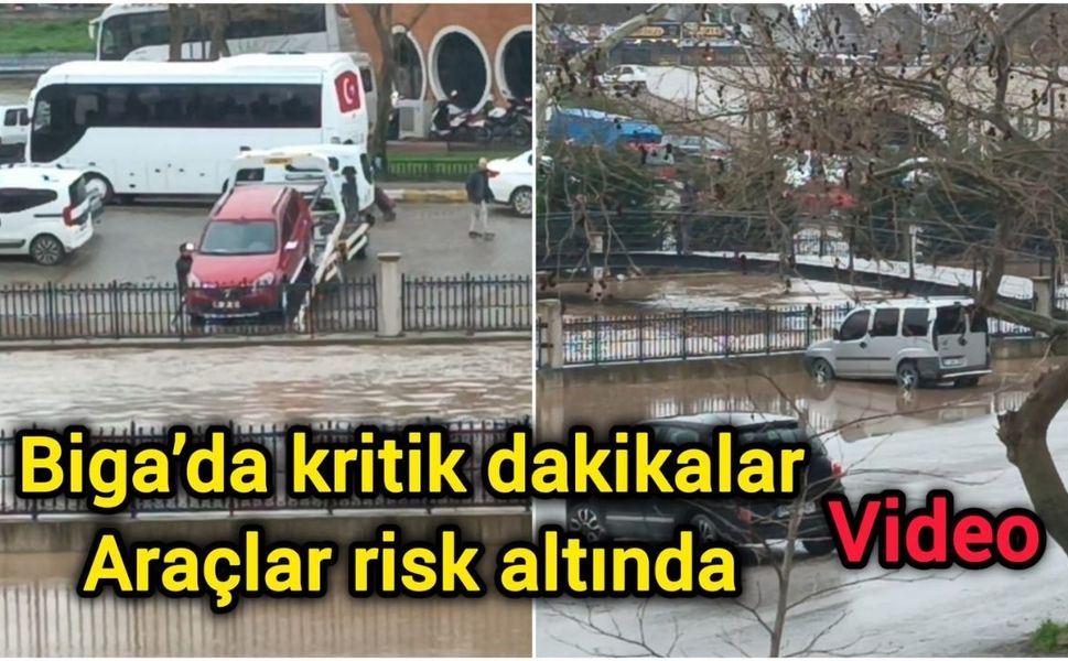 Biga’da kritik dakikalar: Araçlar risk altında