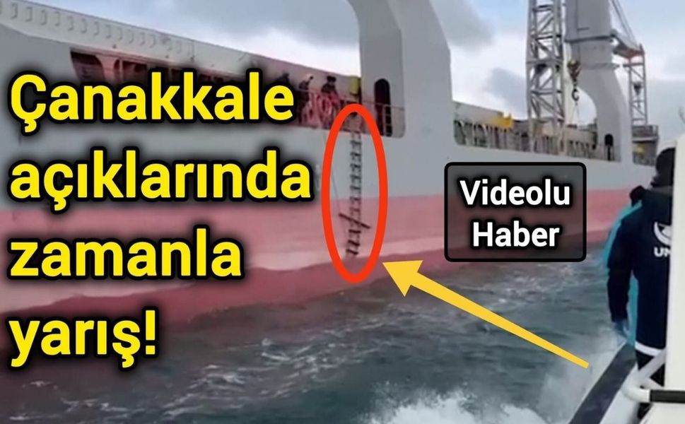 Çanakkale açıklarında zamanla yarış! İşte o anlar...