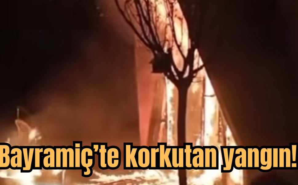 Bayramiç'te otelde korkutan yangın!