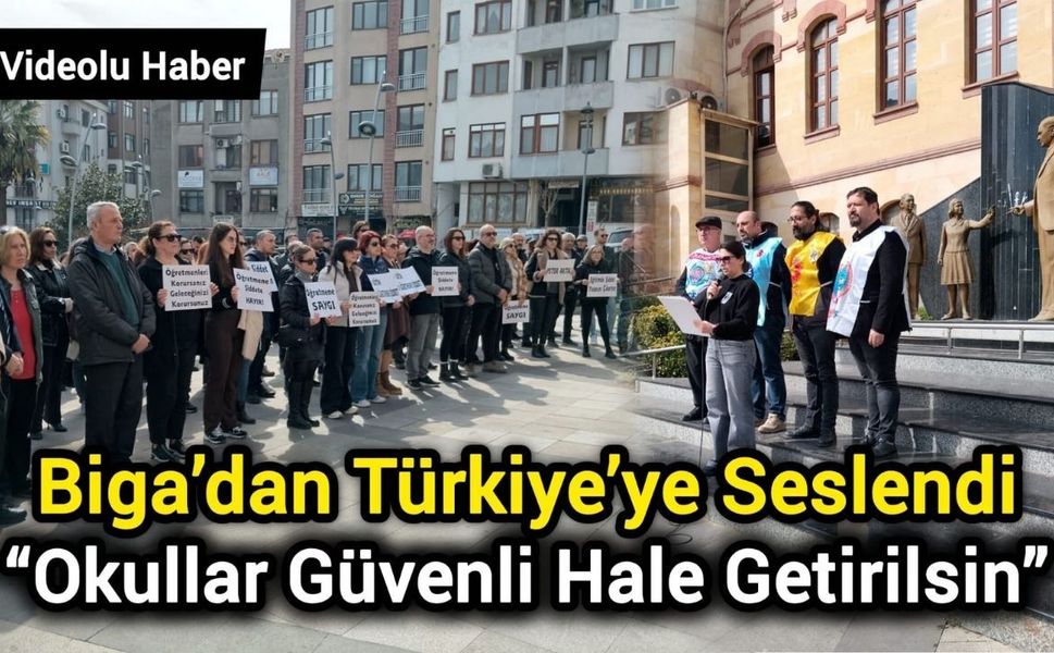 Biga’da eğitim sendikaları meydanlara indi