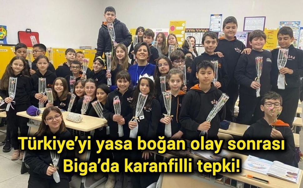 Türkiye’yi yasa boğan olay sonrası Biga’da karanfilli tepki!