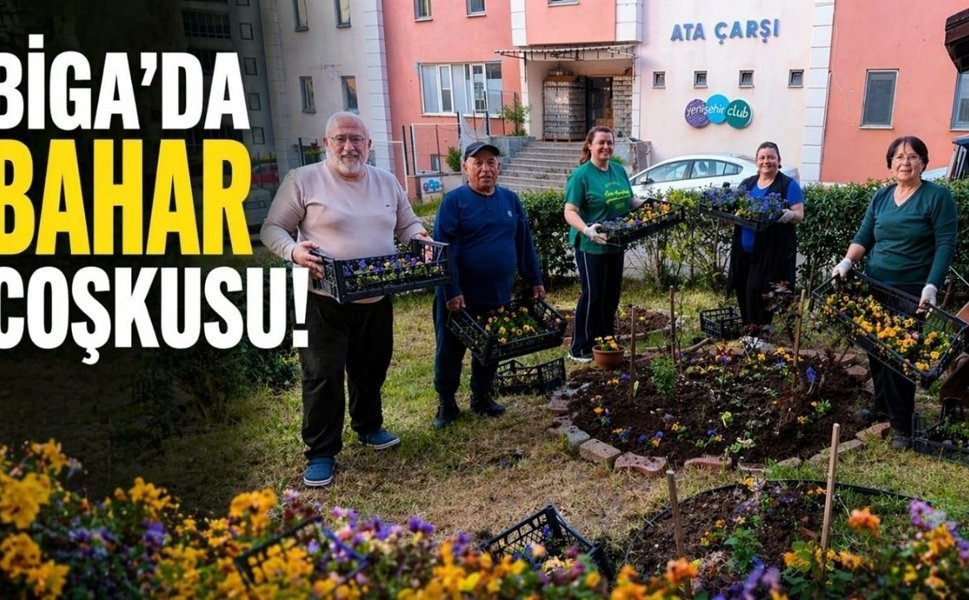 Bahar Biga’yı Renklendirdi: Ortur Sitesi’nde Çiçek Şöleni