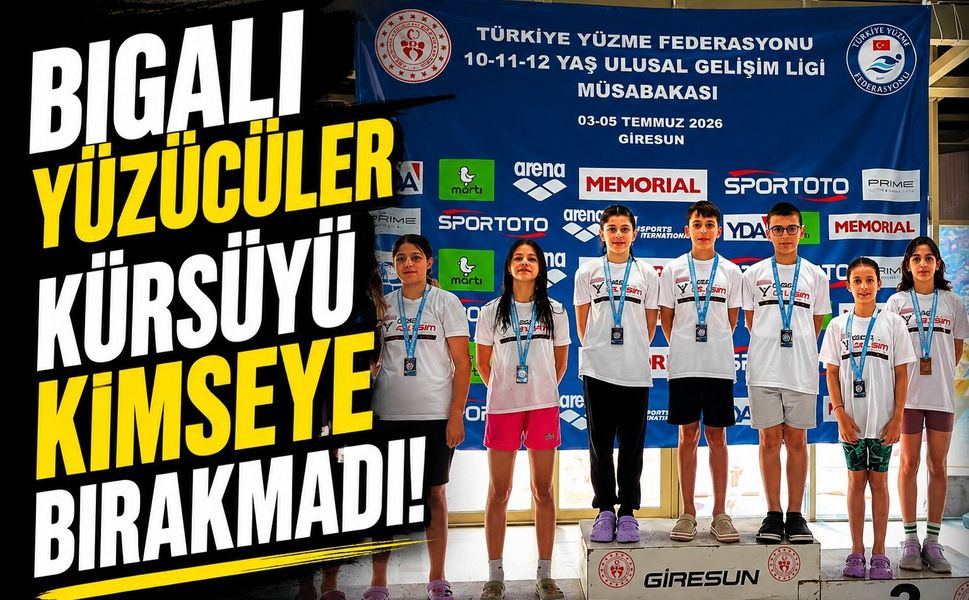 Bigalı yüzücüler kürsüyü kimseye bırakmadı