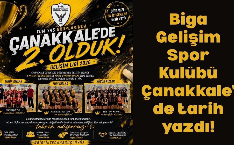 Biga Gelişim Spor Kulübü Çanakkale’de tarih yazdı!