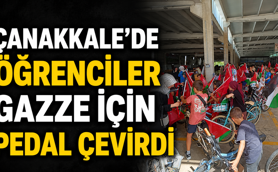 Çanakkale’de öğrenciler Gazze için pedal çevirdi
