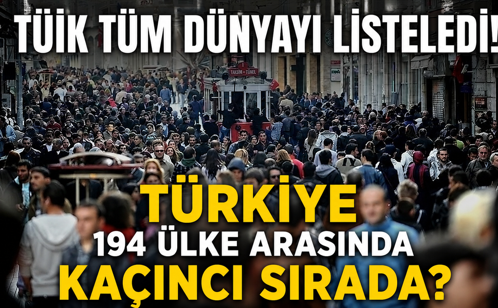 TÜİK tüm dünyayı listeledi! Türkiye 194 ülke arasında kaçıncı sırada?