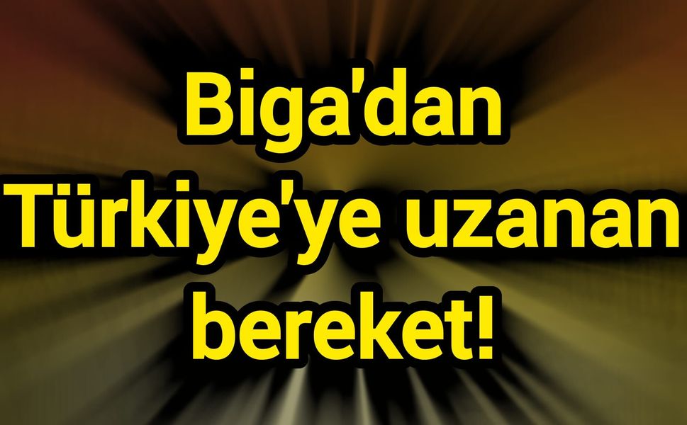 Biga'dan Türkiye'ye uzanan bereket!