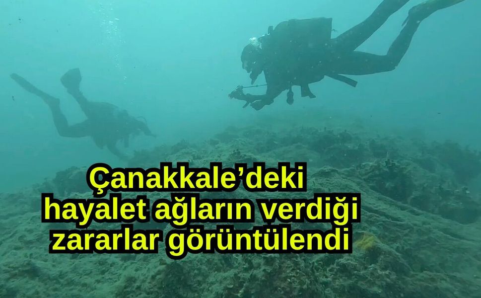 Çanakkale’deki hayalet ağların verdiği zararlar görüntülendi
