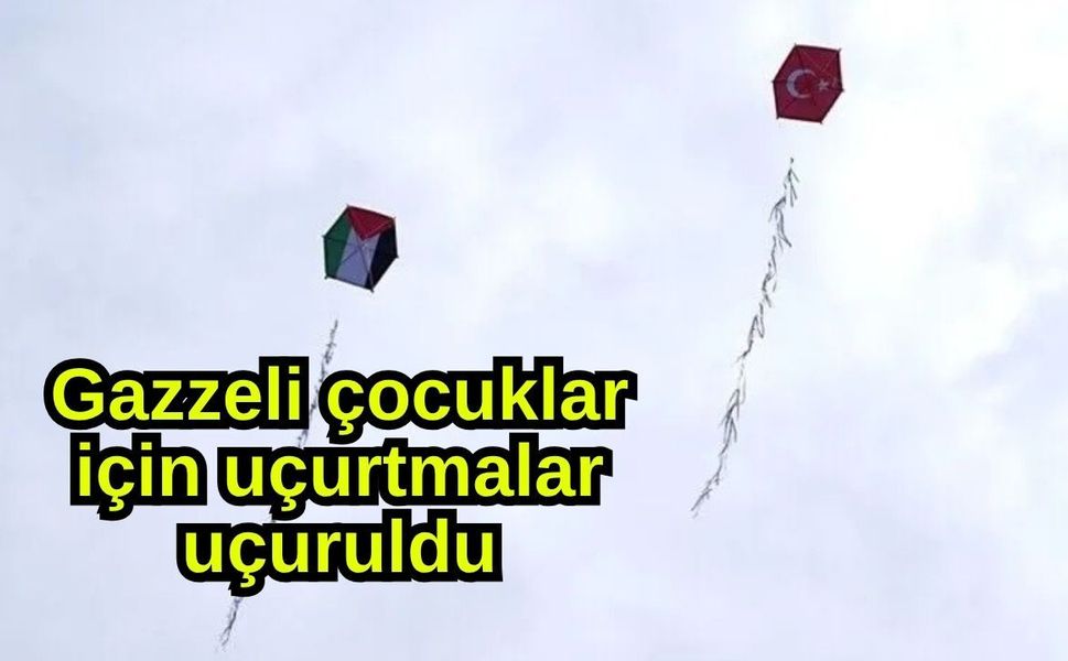 Gazzeli çocuklar için uçurtmalar uçuruldu