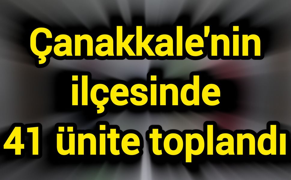 Çanakkale'nin ilçesinde 41 ünite toplandı