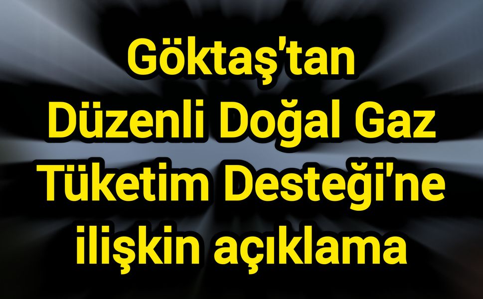 Göktaş'tan Düzenli Doğal Gaz Tüketim Desteği'ne ilişkin açıklama