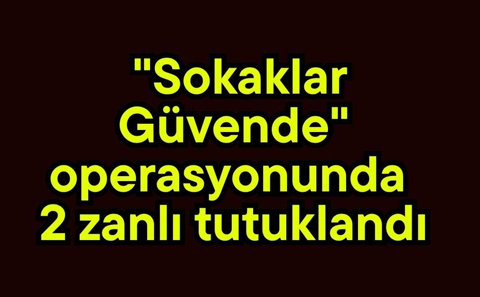"Sokaklar Güvende" operasyonunda 2 zanlı tutuklandı
