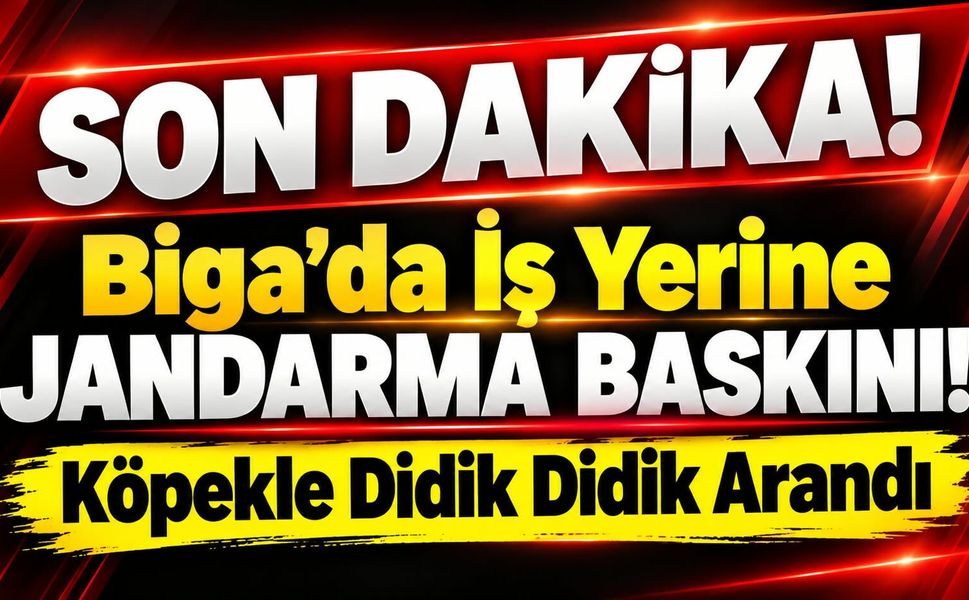 Biga’da İş Yerine Jandarma Baskını! Köpekle Didik Didik Arandı